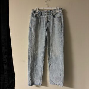 American Eagle 90s Straight Jeans Size 6 Light Wash High Rise Vintage Style